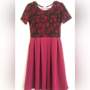 LuLaRoe Women’s Dress - Maroon and Black Floral